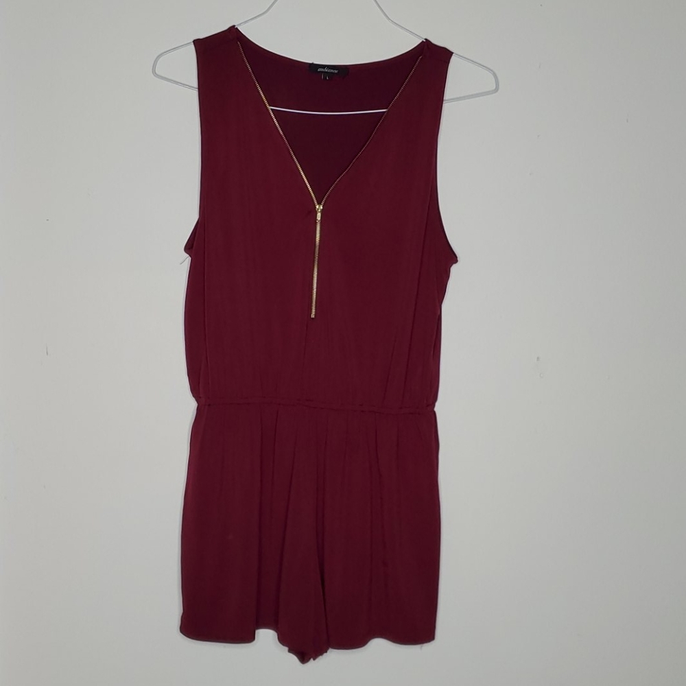 Maroon Ambiance Romper Size L Poly/Spandex Blend